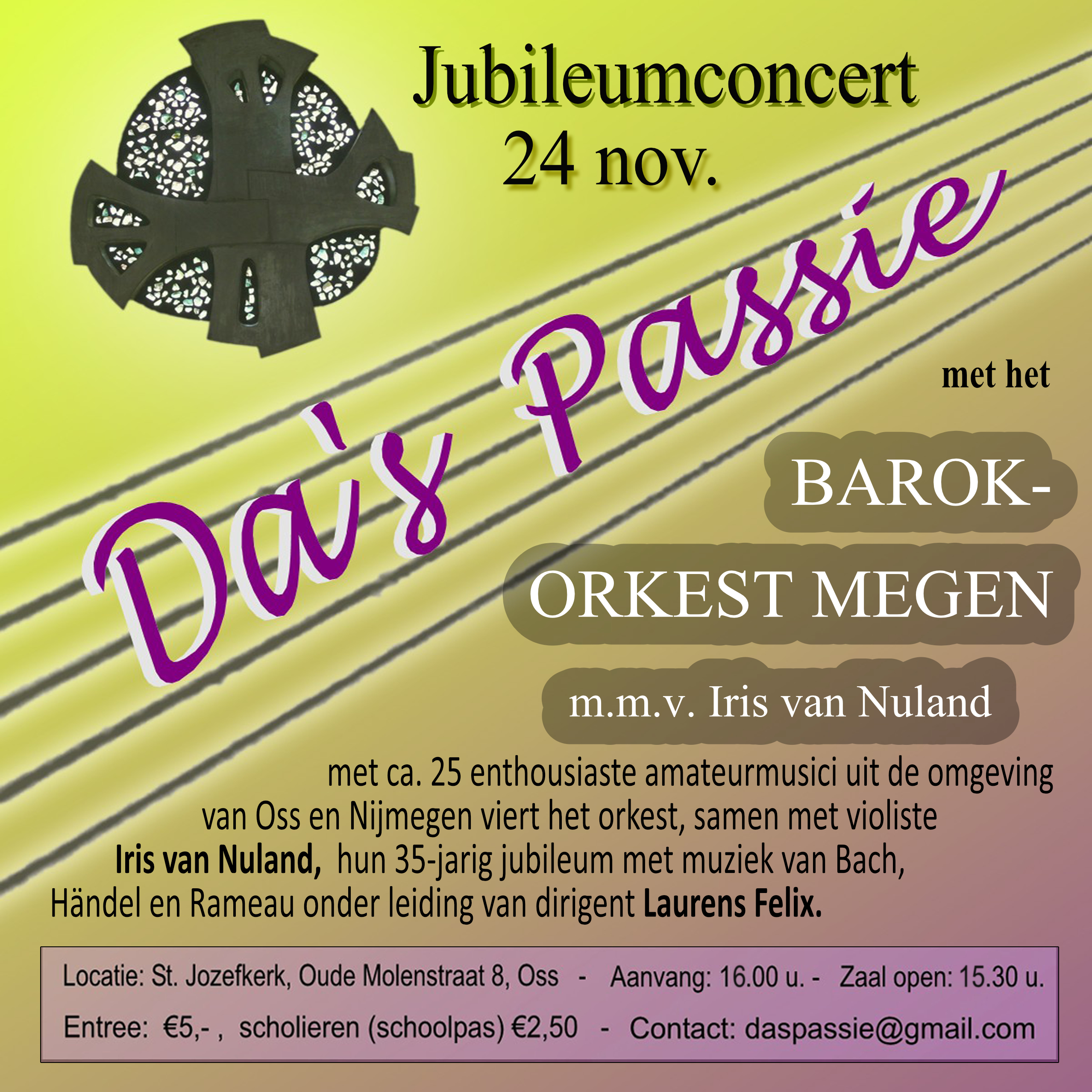 Da’s Passie: Jubileumconcert Barokorkest Megen